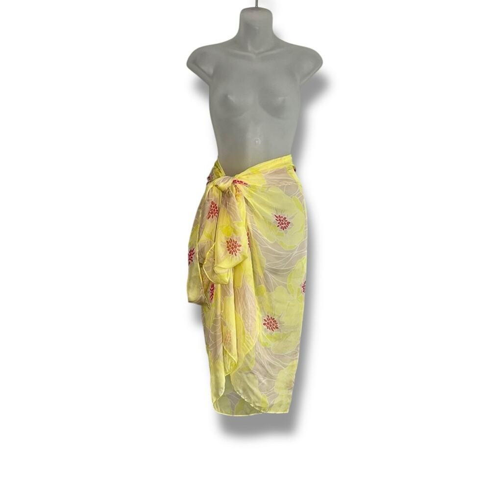 Sheer floral oversized wrap sarong scarf 41” x 70” - Picture 6 of 7